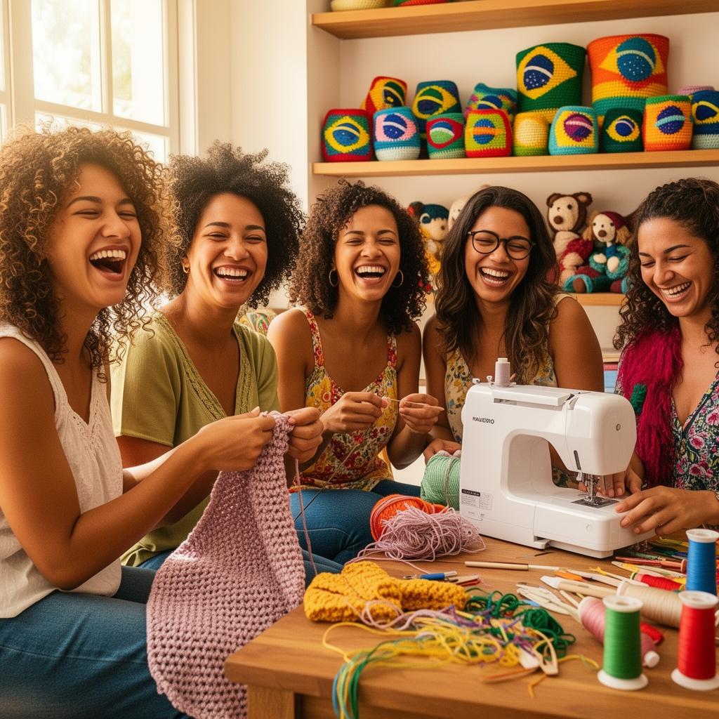 Comunidade de artesãs aprendendo e criando juntas